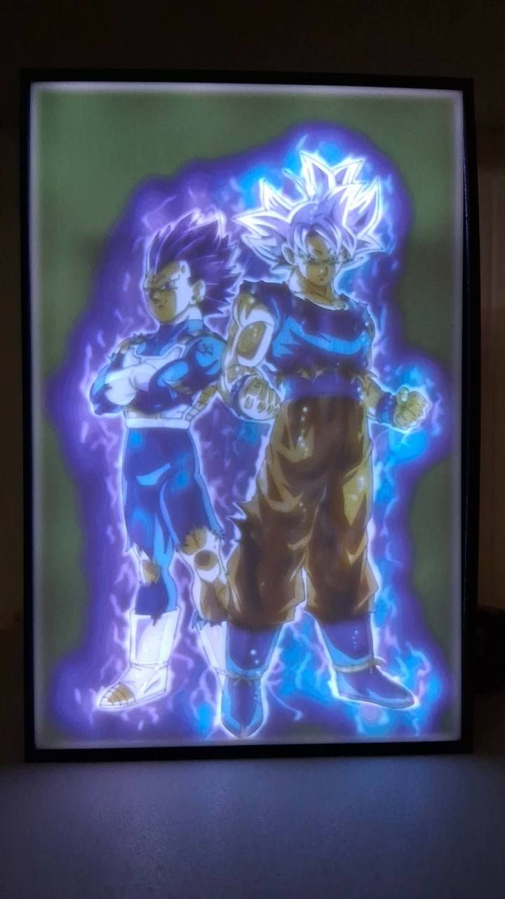 Vegeta and Goku LED light box – custom 3D printed – Lit Layer Creations